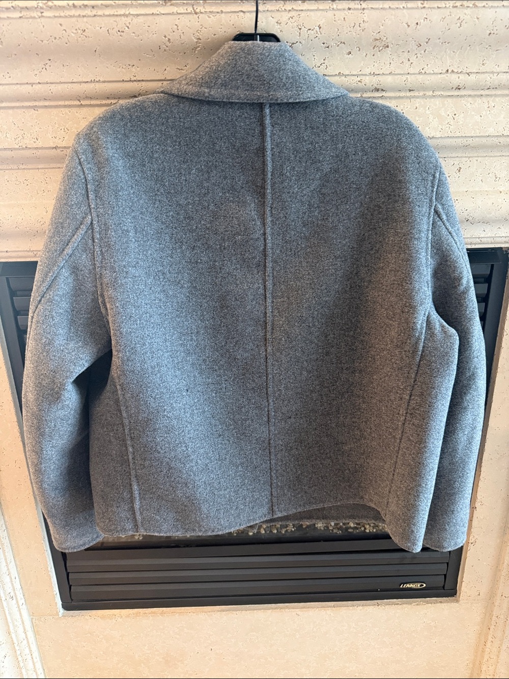 Uniqlo Gray Lightweight Wool Blend Pea Coat - Picture 4 of 4